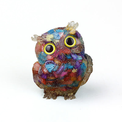Olivenorma Natural Crystal Owl Gemstone Decoration - Colorful Narce - 2.08''(L) * 1.57''(W) * 1.45''(H) - image 71