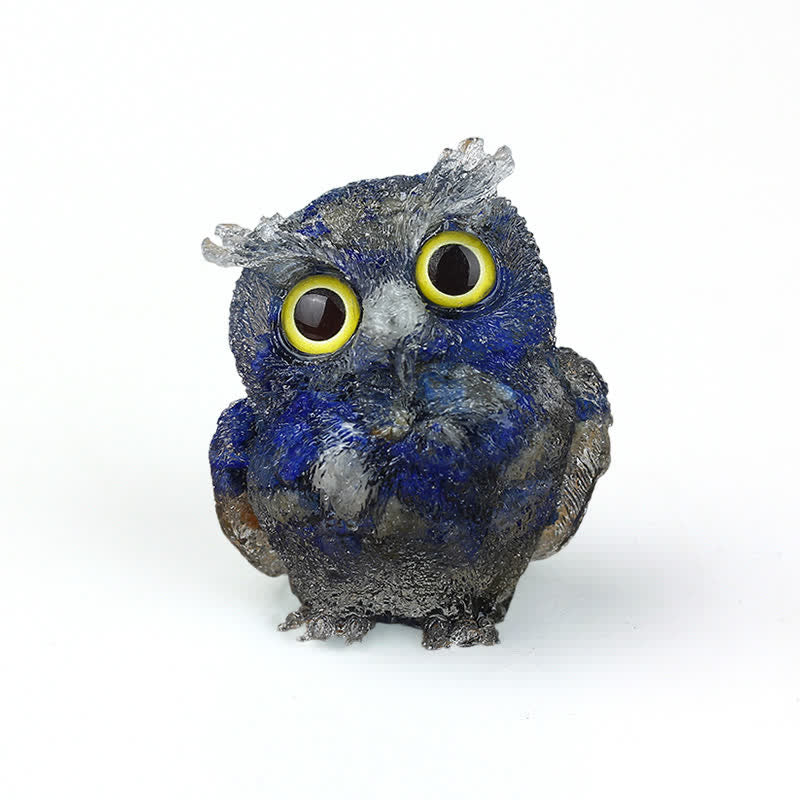 Olivenorma Natural Crystal Owl Gemstone Decoration - Lapis Lazuli+Yellow Eye - 2.08''(L) * 1.57''(W) * 1.45''(H) - image 31
