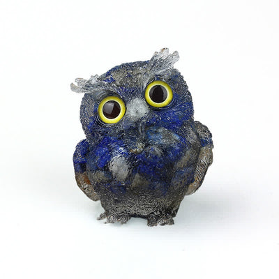 Olivenorma Natural Crystal Owl Gemstone Decoration - Lapis Lazuli+Yellow Eye - 2.08''(L) * 1.57''(W) * 1.45''(H) - image 31