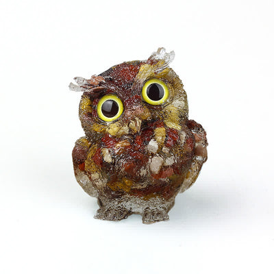 Olivenorma Natural Crystal Owl Gemstone Decoration