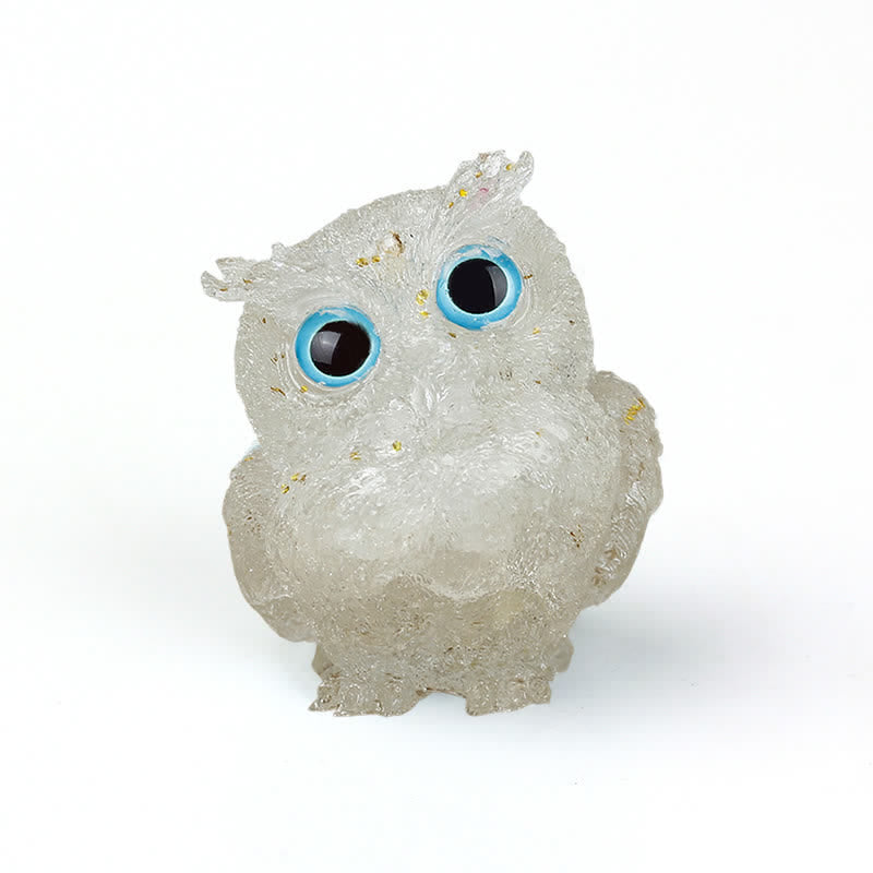 Olivenorma Natural Crystal Owl Gemstone Decoration