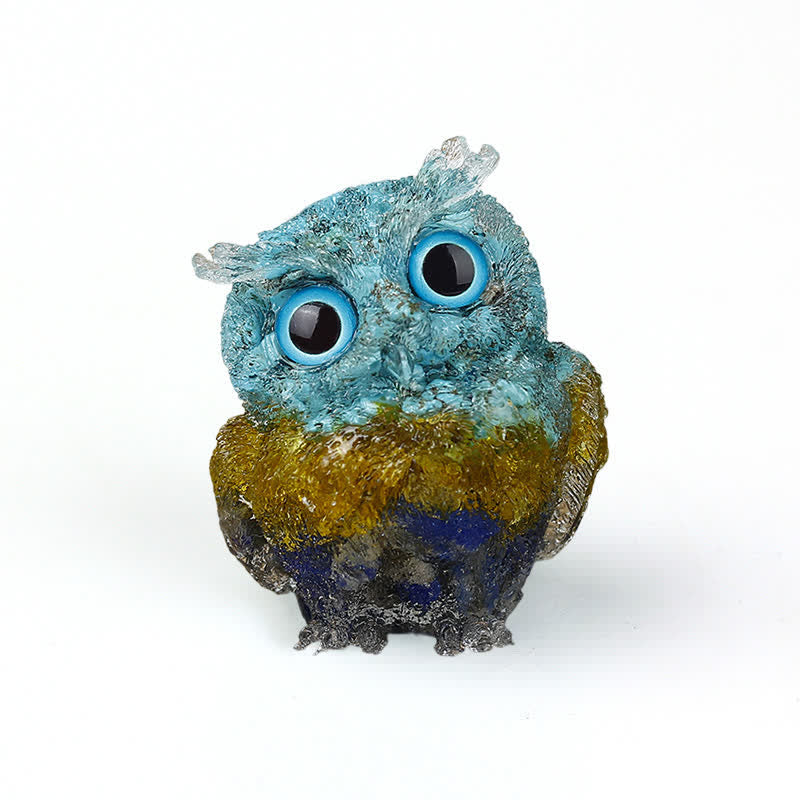 Olivenorma Wise Guardian Crystal Owl  Figurine Gemstone Decoration - Turquoise+Citrine+Lapis Lazuli - 2.08''(L) * 1.57''(W) * 1.45''(H) - image 76