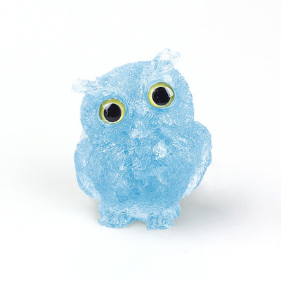 Olivenorma Natural Crystal Owl Gemstone Decoration - Aquamarine+Yellow Eye - 2.08''(L) * 1.57''(W) * 1.45''(H) - image 28