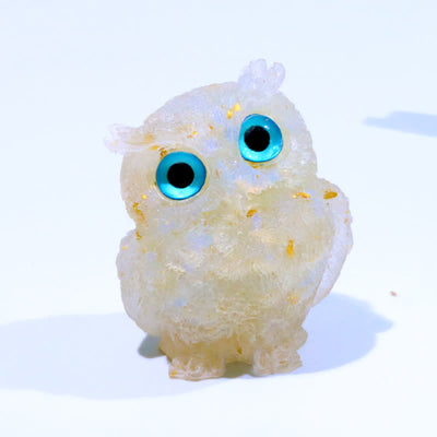 Olivenorma Natural Crystal Owl Gemstone Decoration - Opal#Blue Eye - 2.08''(L) * 1.57''(W) * 1.45''(H) - image 22