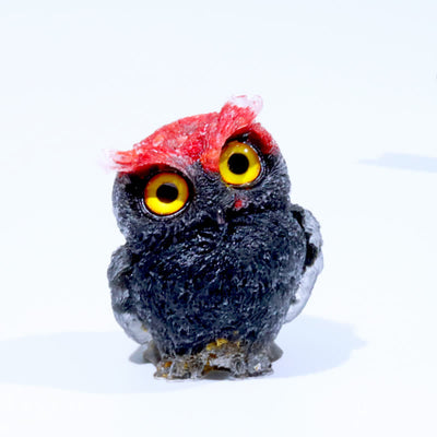 Olivenorma Natural Crystal Owl Gemstone Decoration - Red Coral & Obsidian - 2.08''(L) * 1.57''(W) * 1.45''(H) - image 86