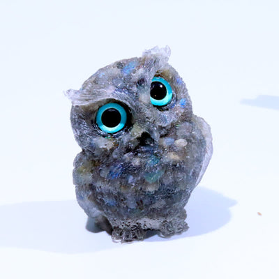 Olivenorma Natural Crystal Owl Gemstone Decoration - Grey Moonstone - 2.08''(L) * 1.57''(W) * 1.45''(H) - image 88