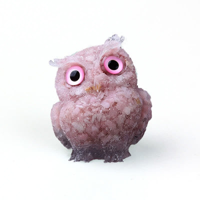 Olivenorma Natural Crystal Owl Gemstone Decoration