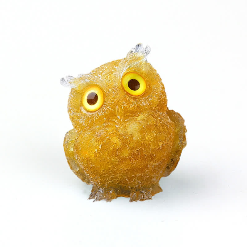 Olivenorma Natural Crystal Owl Gemstone Decoration