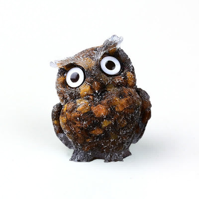 Olivenorma Natural Crystal Owl Gemstone Decoration - Tiger Eye#White Eye - 2.08''(L) * 1.57''(W) * 1.45''(H) - image 7