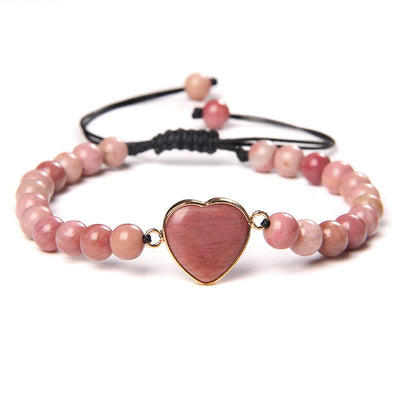 Olivenorma Heart Emperor Stone Natural Quartz Healing Braided Bracelet