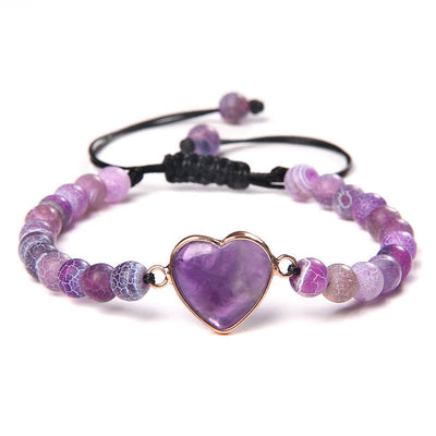 Olivenorma Heart Emperor Stone Natural Quartz Healing Braided Bracelet