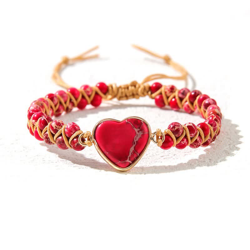 Olivenorma Heart Emperor Stone Natural Quartz Healing Braided Bracelet