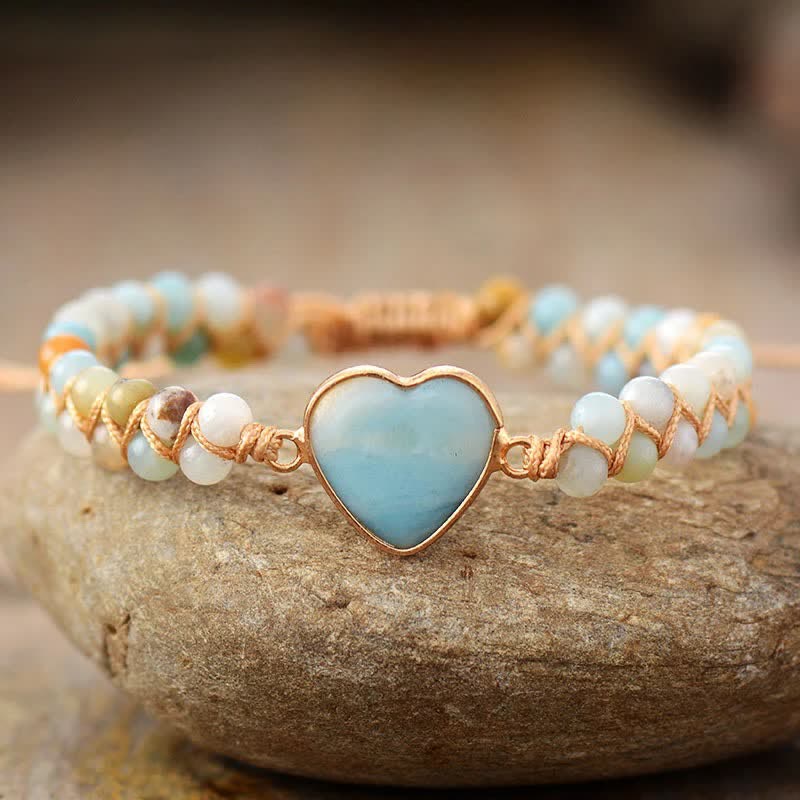 Olivenorma Heart Emperor Stone Natural Quartz Healing Braided Bracelet