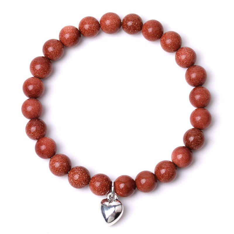 Olivenorma Heart Natural Stone Quartz Healing Balance Bracelet