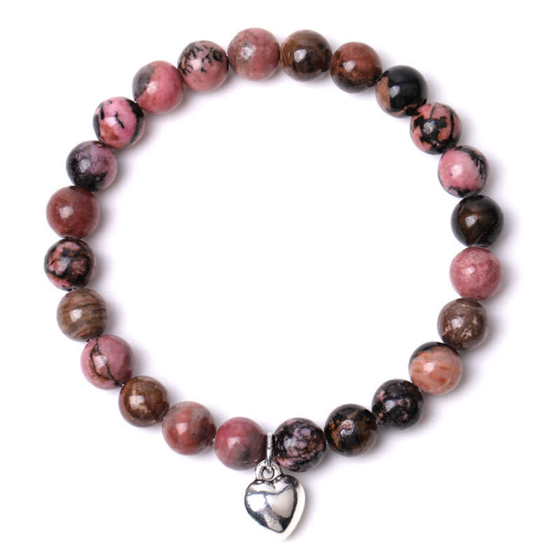 Olivenorma Heart Natural Stone Quartz Healing Balance Bracelet