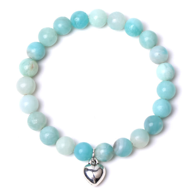 Olivenorma Heart Natural Stone Quartz Healing Balance Bracelet