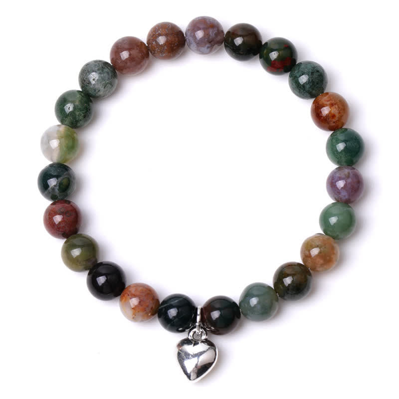 Olivenorma Heart Natural Stone Quartz Healing Balance Bracelet