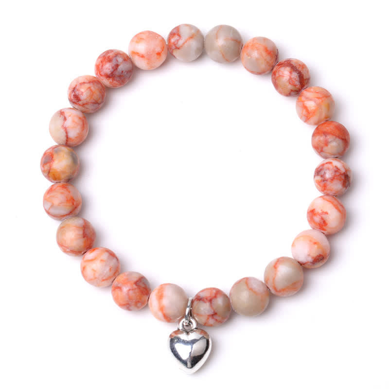 Olivenorma Heart Natural Stone Quartz Healing Balance Bracelet