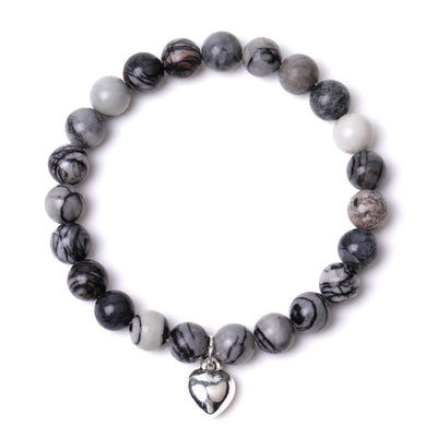 Olivenorma Heart Natural Stone Quartz Healing Balance Bracelet