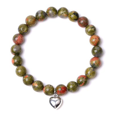 Olivenorma Heart Natural Stone Quartz Healing Balance Bracelet