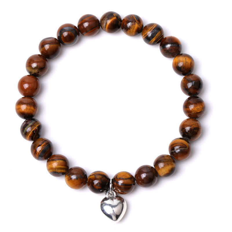 Olivenorma Heart Natural Stone Quartz Healing Balance Bracelet