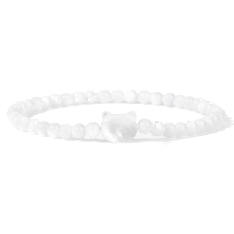 Olivenorma Nacre Kitten 4mm Natural Stone Beads Bracelet