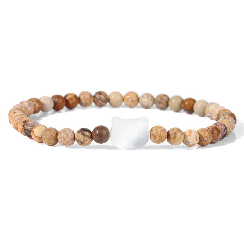 Olivenorma Nacre Kitten 4mm Natural Stone Beads Bracelet