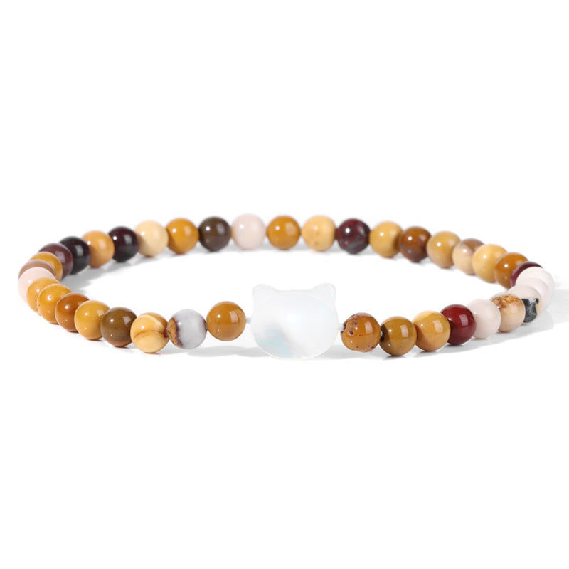 Olivenorma Nacre Kitten 4mm Natural Stone Beads Bracelet