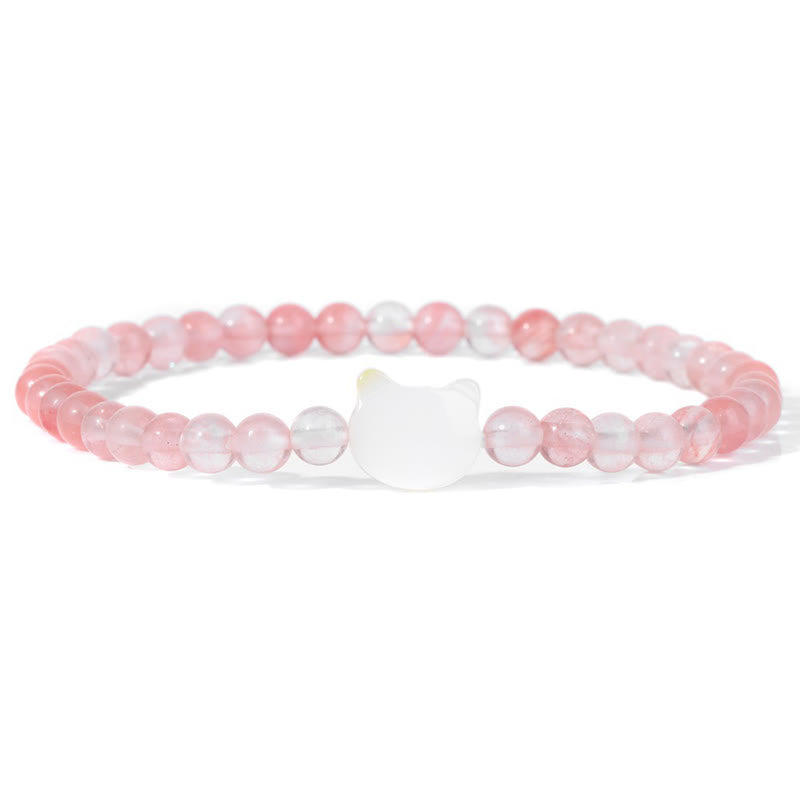 Olivenorma Nacre Kitten 4mm Natural Stone Beads Bracelet