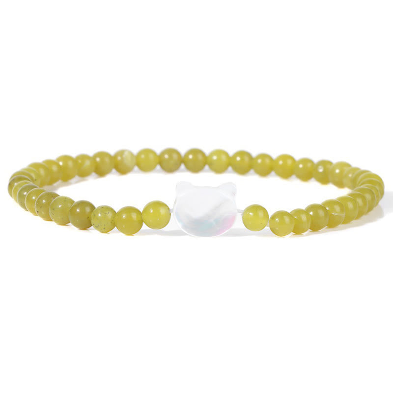 Olivenorma Nacre Kitten 4mm Natural Stone Beads Bracelet