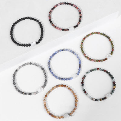 Olivenorma Nacre Kitten 4mm Natural Stone Beads Bracelet