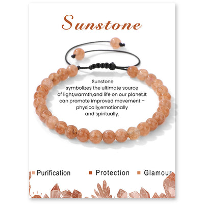 Olivenorma 4mm/6mm Natural Stone Beaded Drawstring Bracelet