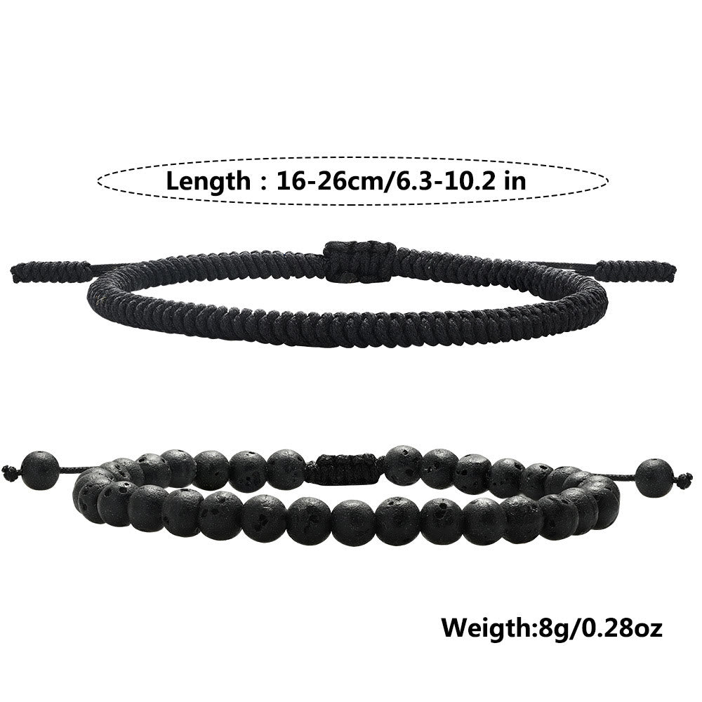 Olivenorma Natural Lava Stone Beads Braided Bracelet