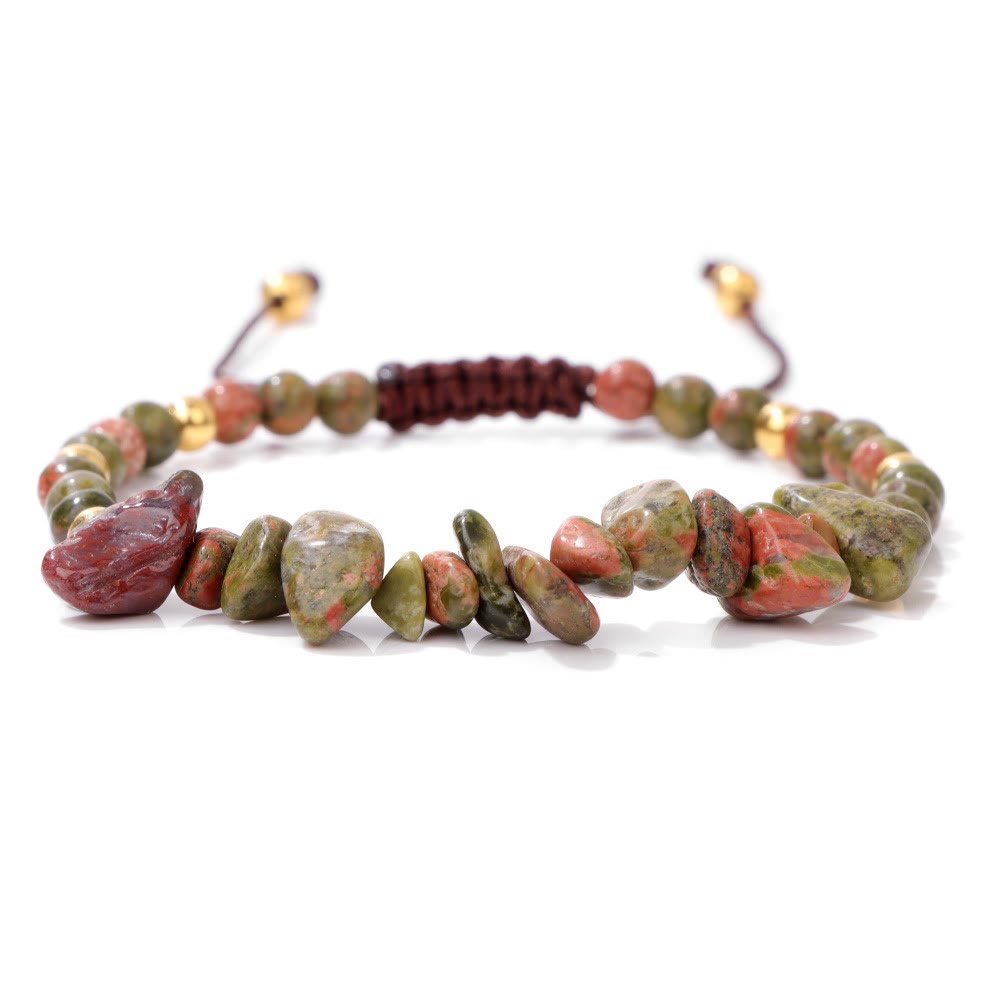 Olivenorma Irregular Natural Stone Beads Drawstring Bracelet