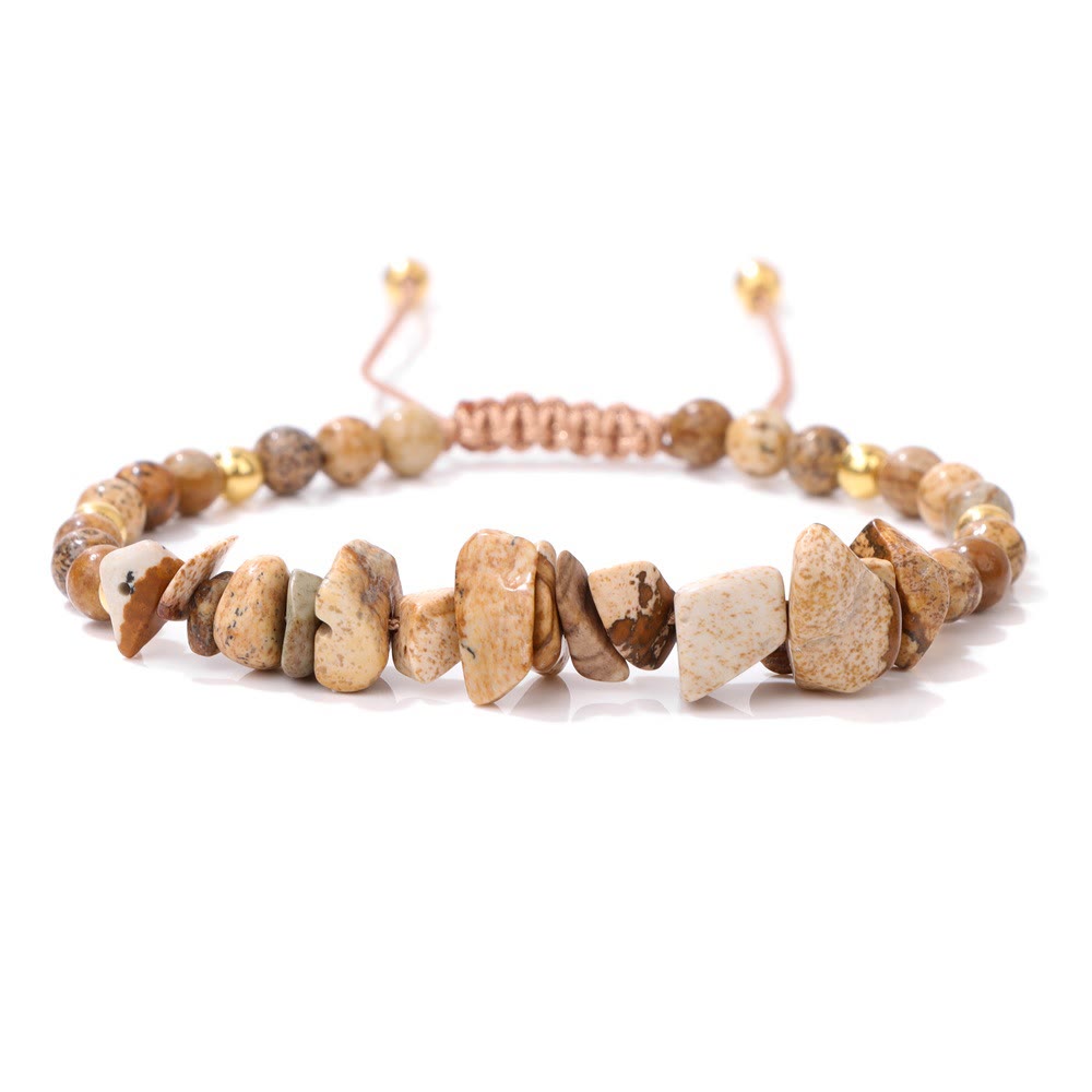 Olivenorma Irregular Natural Stone Beads Drawstring Bracelet