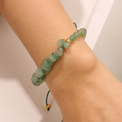 Olivenorma Irregular Natural Stone Beads Drawstring Bracelet