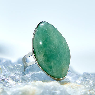 Olivenorma Natural Irregular Amazonite Adjustable Ring