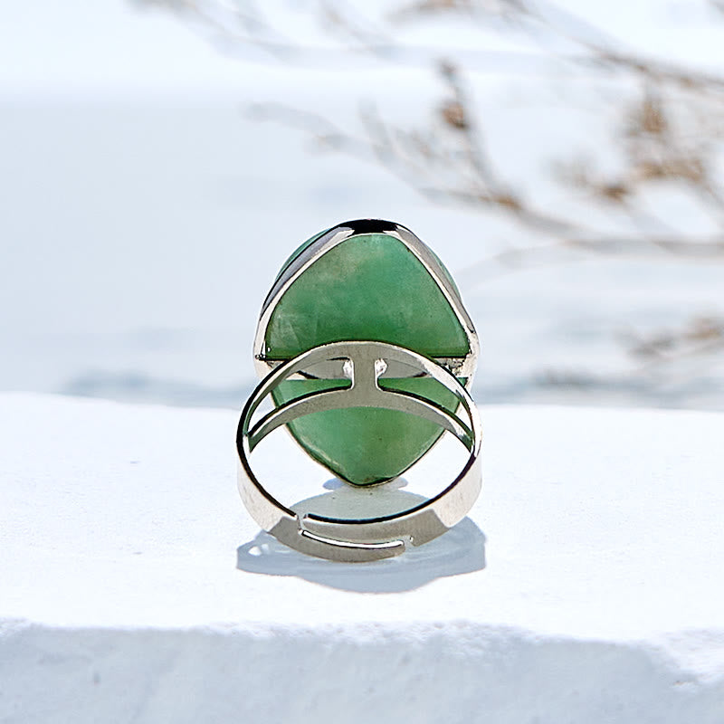 Olivenorma Natural Irregular Amazonite Adjustable Ring