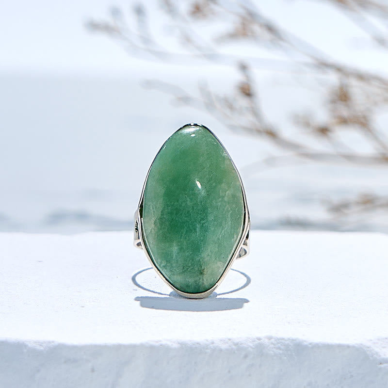 Olivenorma Natural Irregular Amazonite Adjustable Ring