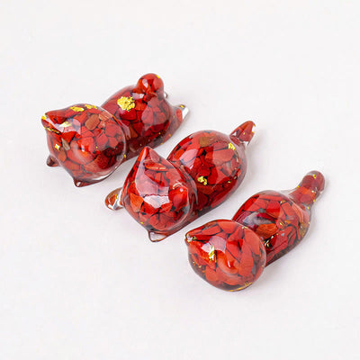 Olivenorma 1Pcs Crystal Epoxy Sleeping Kitten Gemstone Decoration - Red Jasper - image 11