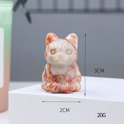 Olivenorma Crystal Epoxy Lucky Cat Gemstone Decoration - image 9