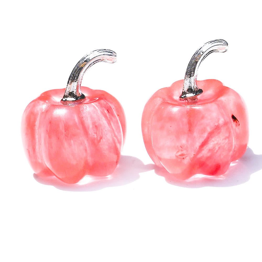 Olivenorma 2cm Natural Crystal Pumpkin Carving Gemstone Decoration