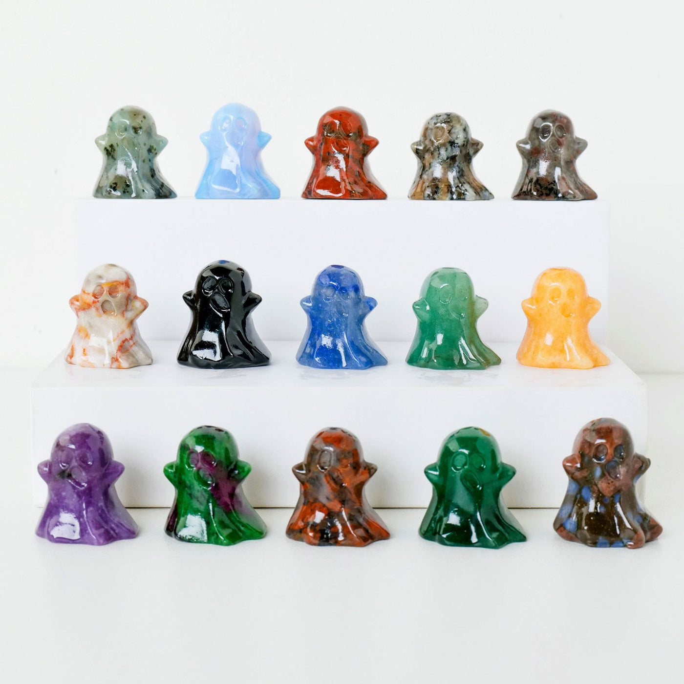 Olivenorma 3cm Natural Crystal Ghost Carving Gemstone Decoration - image 1