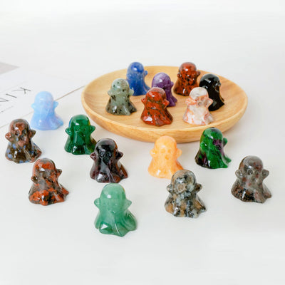 Olivenorma 3cm Natural Crystal Ghost Carving Gemstone Decoration - image 52