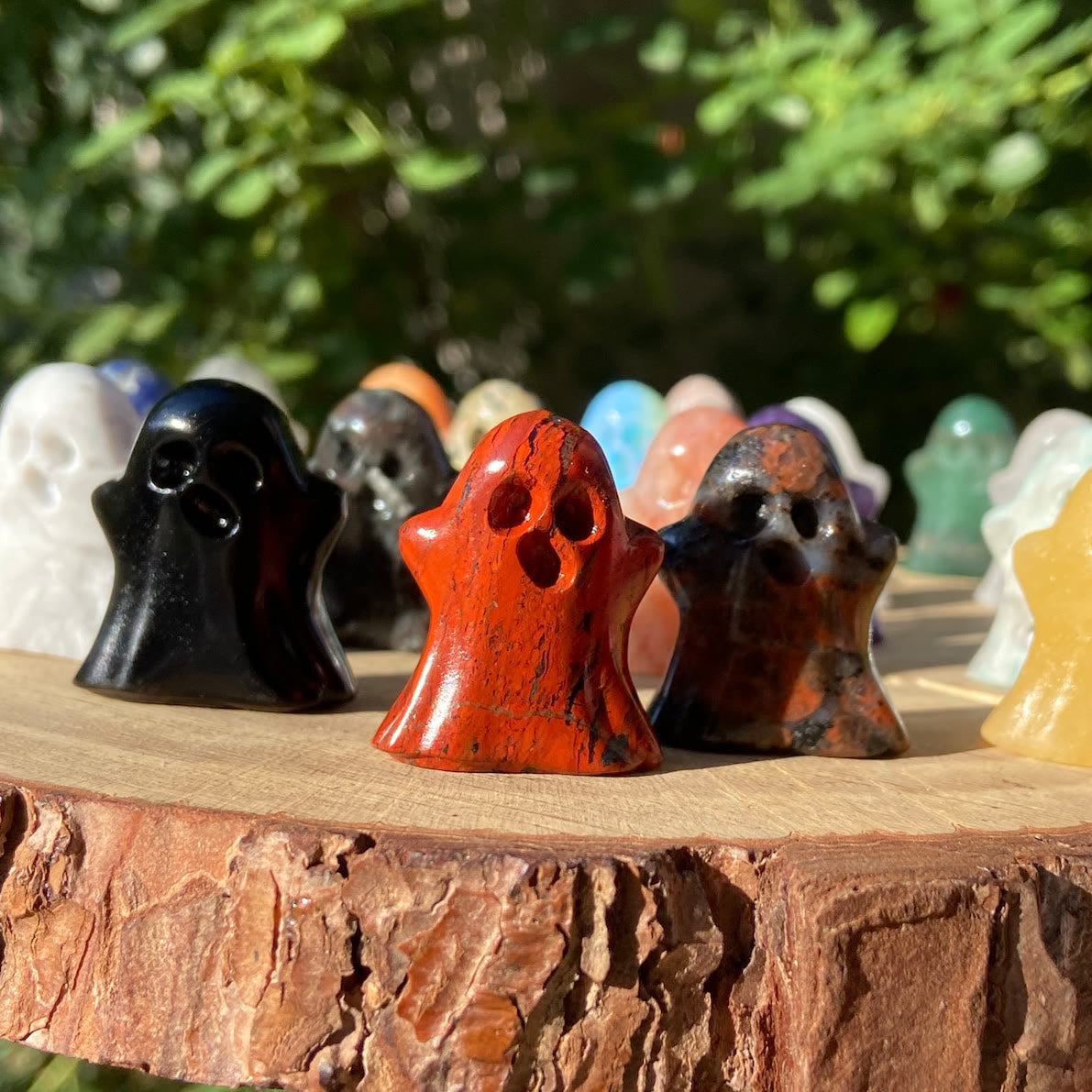 Olivenorma 3cm Natural Crystal Ghost Carving Gemstone Decoration - image 0