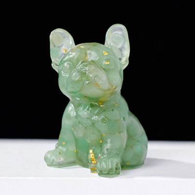 Olivenorma Crystal Epoxy Cute French Bulldog Gemstone Decoration