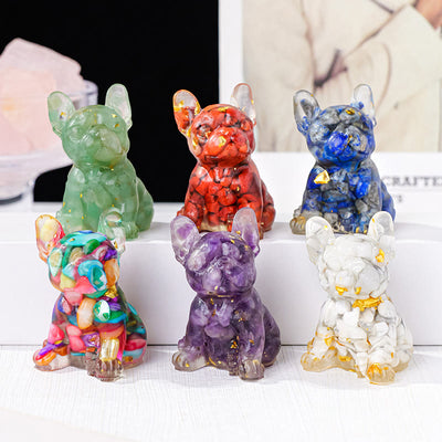 Olivenorma Crystal Epoxy Cute French Bulldog Gemstone Decoration - image 1