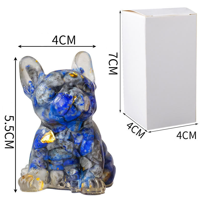 Olivenorma Crystal Epoxy Cute French Bulldog Gemstone Decoration