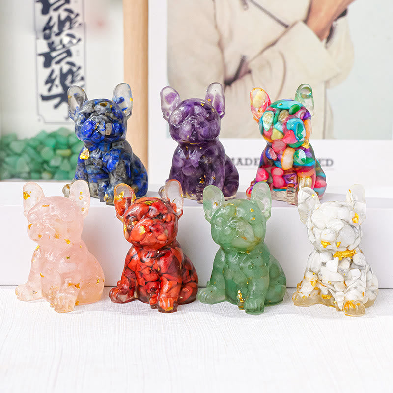 Olivenorma Crystal Epoxy Cute French Bulldog Gemstone Decoration - image 0
