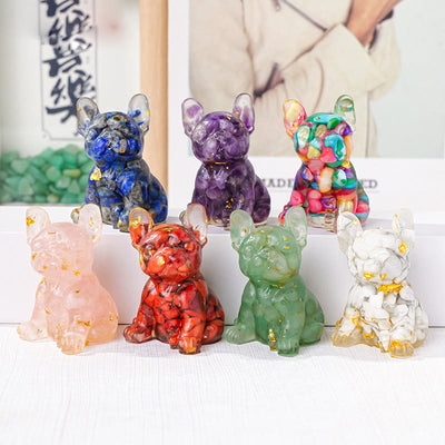 Olivenorma Crystal Epoxy Cute French Bulldog Gemstone Decoration - image 0
